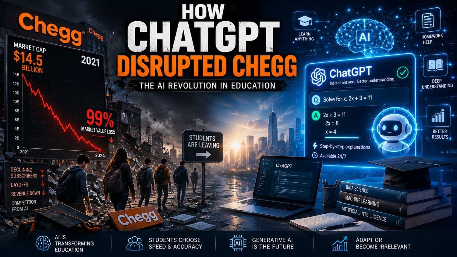 Chegg Was Worth $14.5 Billion. Then ChatGPT Launched. Here Is What Happened Next.